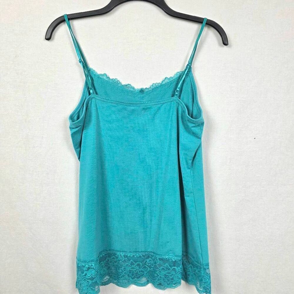 Cato Blue Lace Trim Cami Tank Top Size L - Picture 3 of 6